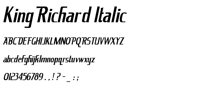 King Richard Italic font